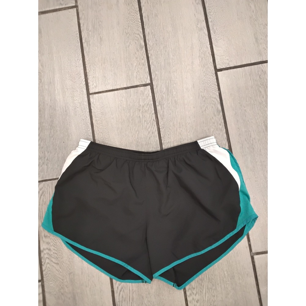 Nike Driβ Fit Womens Running Shorts Black Teal White Athletic Performance Size L